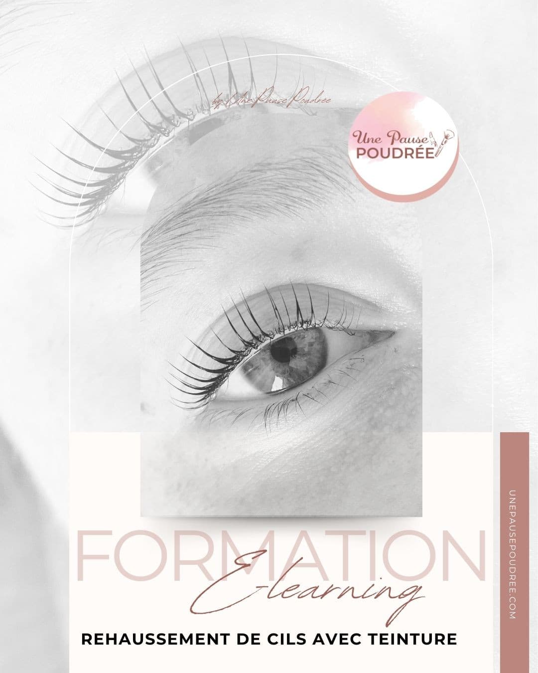 Formation e-learning rehaussement de cils avec teinture et soin