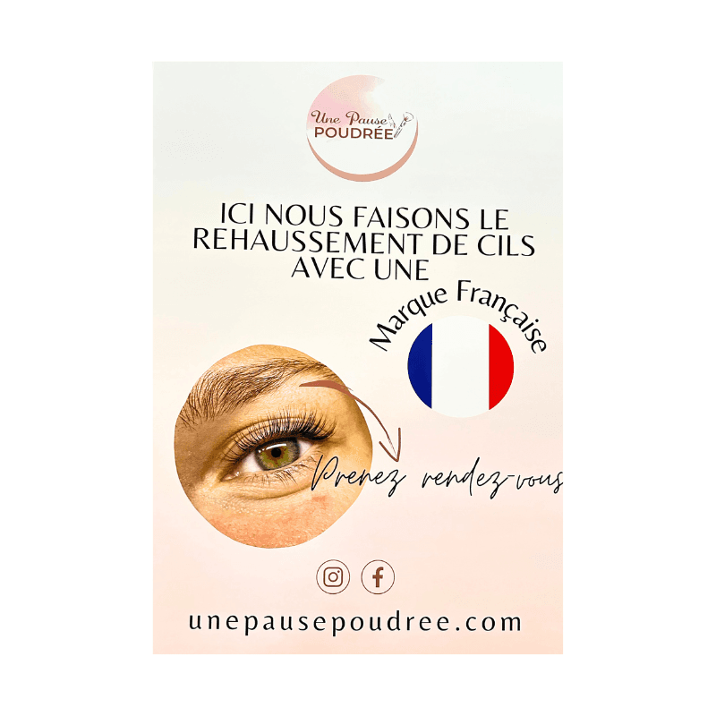 poster " ICI nous faisons le réhaussement de cils "